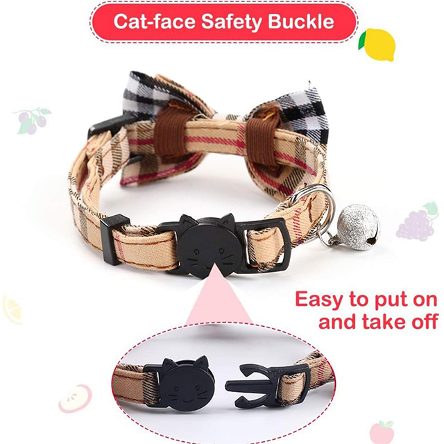 Wehao Plaid Cathaway Cat воротник с Bow Bell